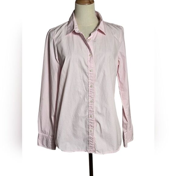 J. CREW Haberdashery Pink and White Button Down Top - Picture 1 of 6